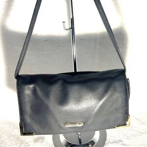 Michael Kors Black Leather Clutch with Removable Strap